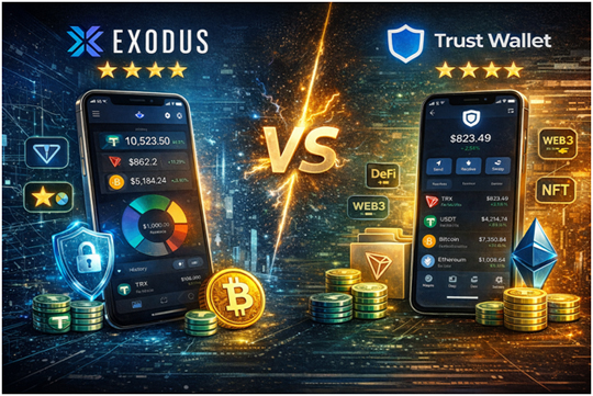 Exodus или Trust Wallet, плюсы, минусы и ключевые отличия